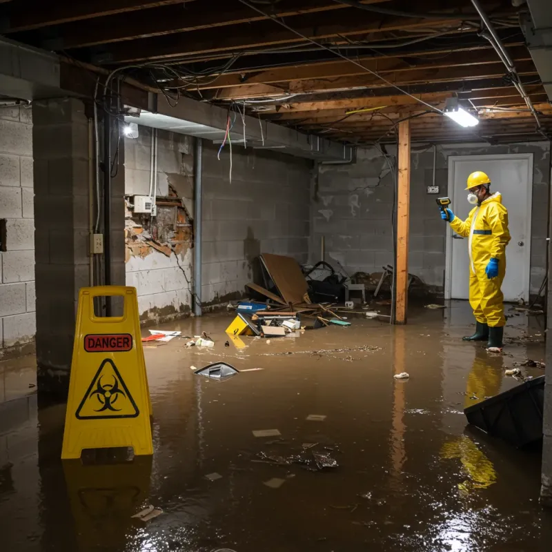 Flooded Basement Electrical Hazard in Mount Vernon, IN Property